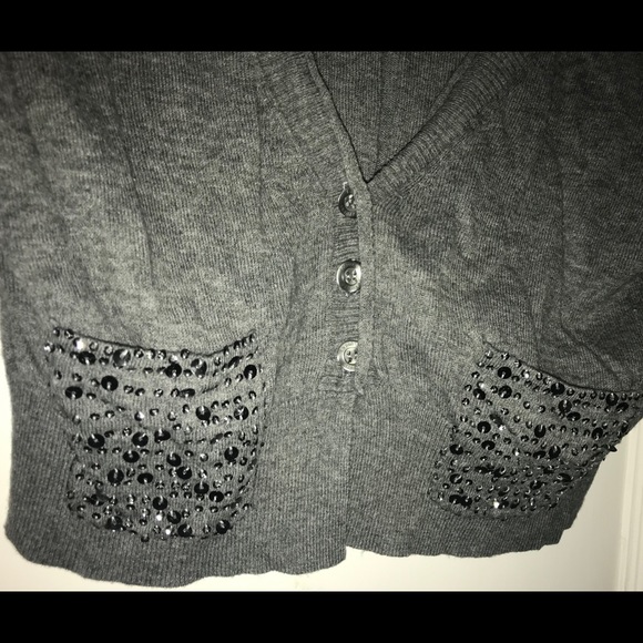 Express Gray Cardigan Sweater, Short, Medium, EUC - Picture 6 of 7